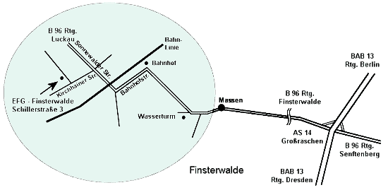 Anfahrtsplan Finsterwalde